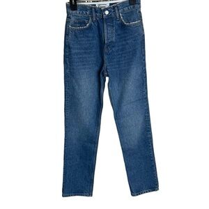 Reformation Stardust High Rise Straight Jeans with Rhinestones size 24